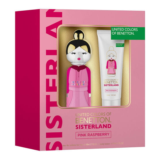 Kit Feminino Perfume Sisterland Pink Raspberry + Loção Corporal Pink Raspberry Benetton 