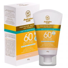 Protetor Solar Facial Antioleosidade Australian Gold FPS60 com Cor 