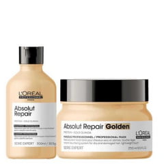 Kit L'Oreal de Reparação Shampoo Absolut Repair + Máscara Capilar Serie Expert Repair Gold Quinoa 